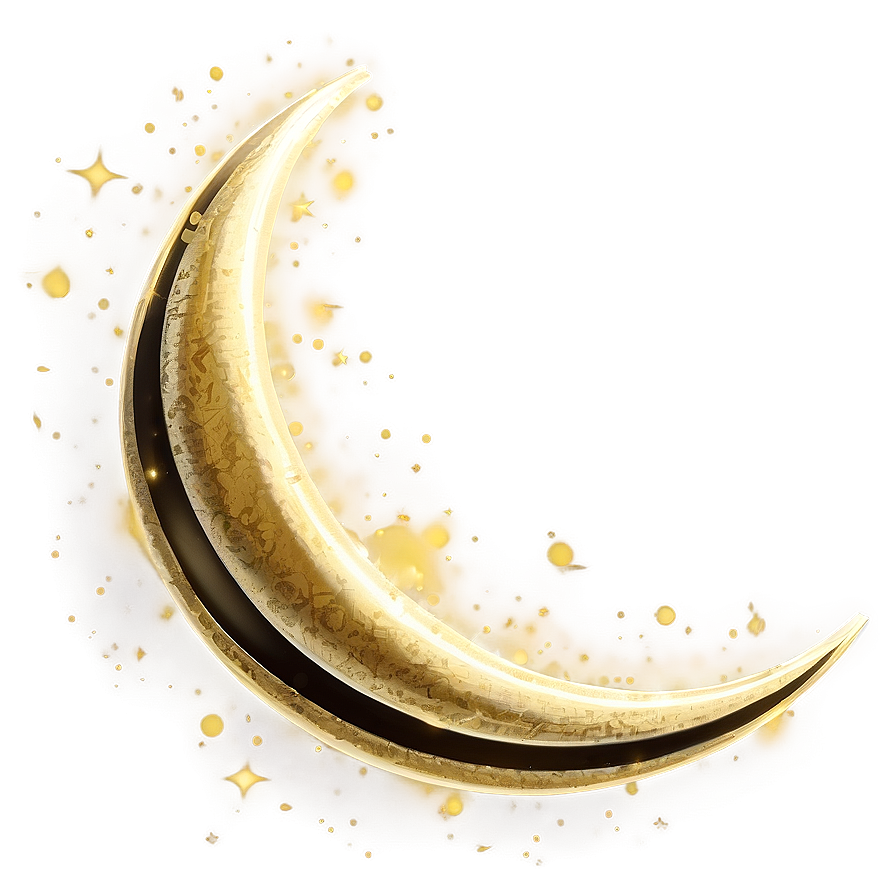 Golden Crescent Moon Png 90 PNG Image