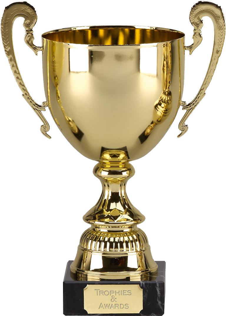 Golden Cricket Trophy PNG Image