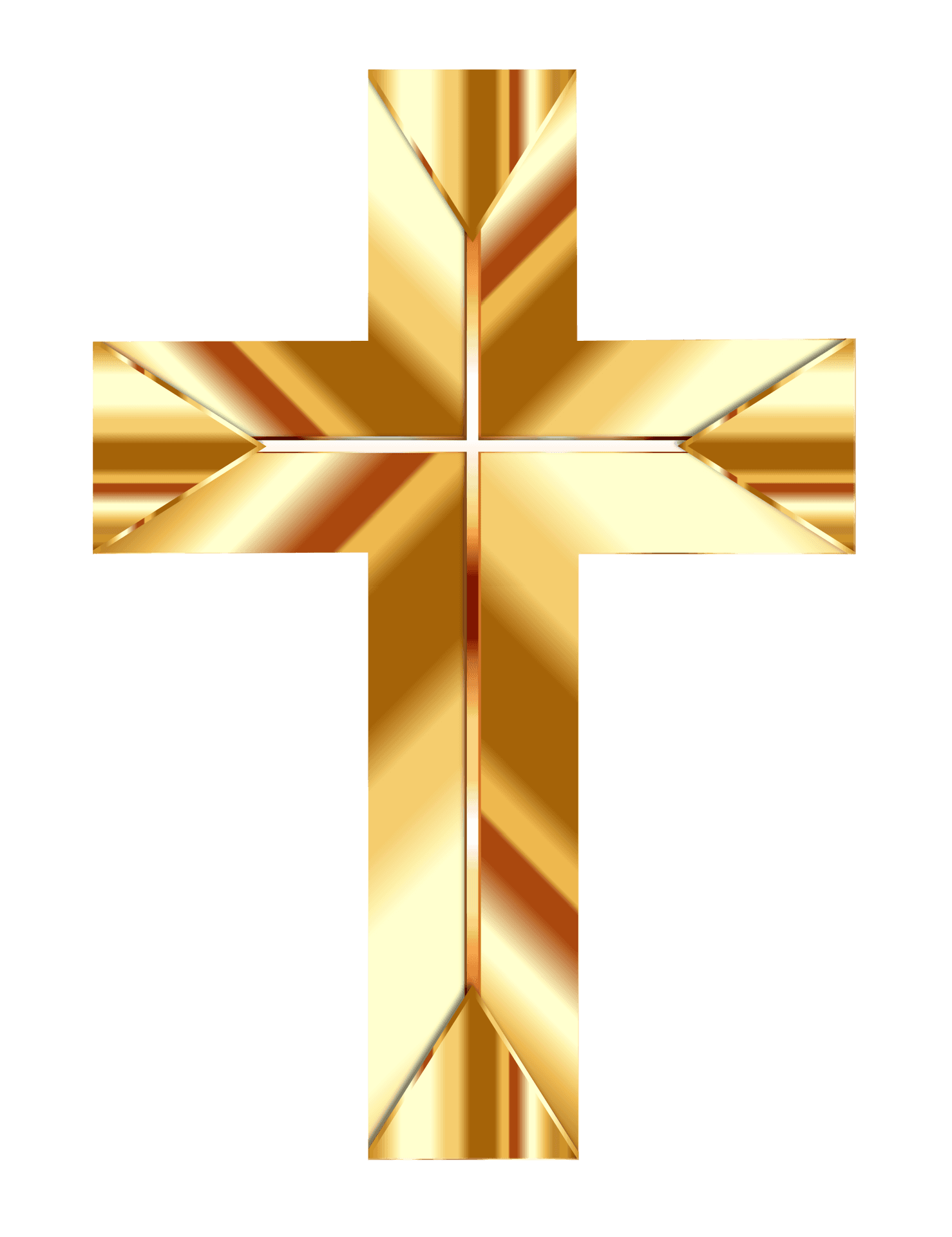 Golden Cross Icon PNG Image