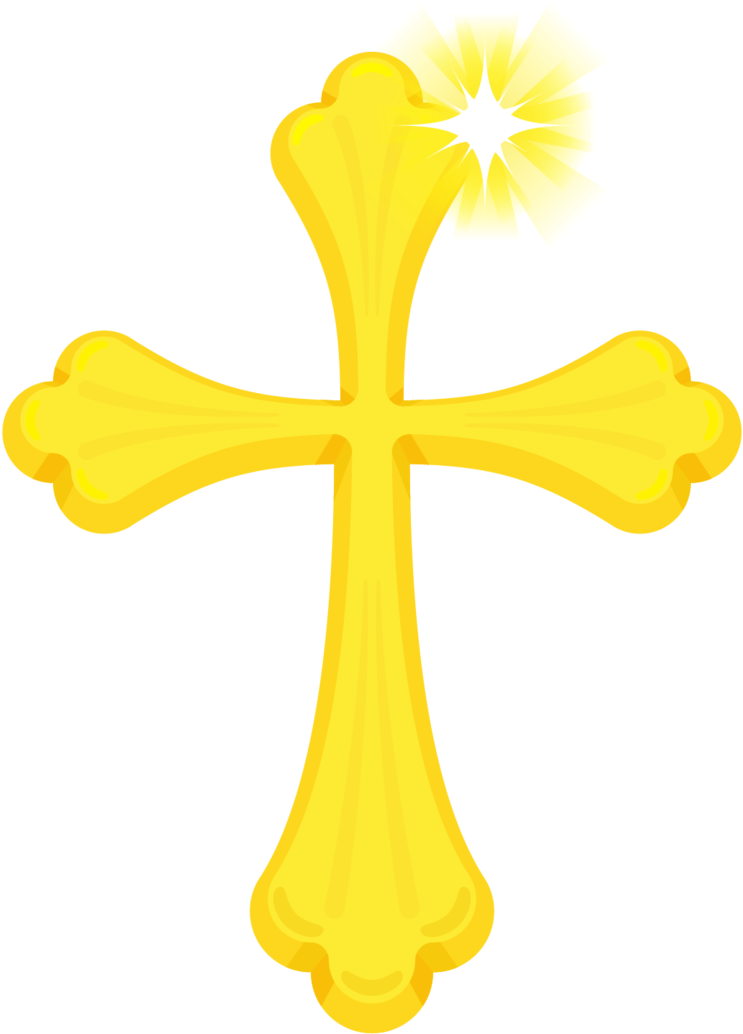 Golden Cross Sparkle PNG Image