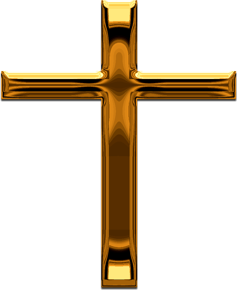 Golden Cross Transparent Background PNG Image