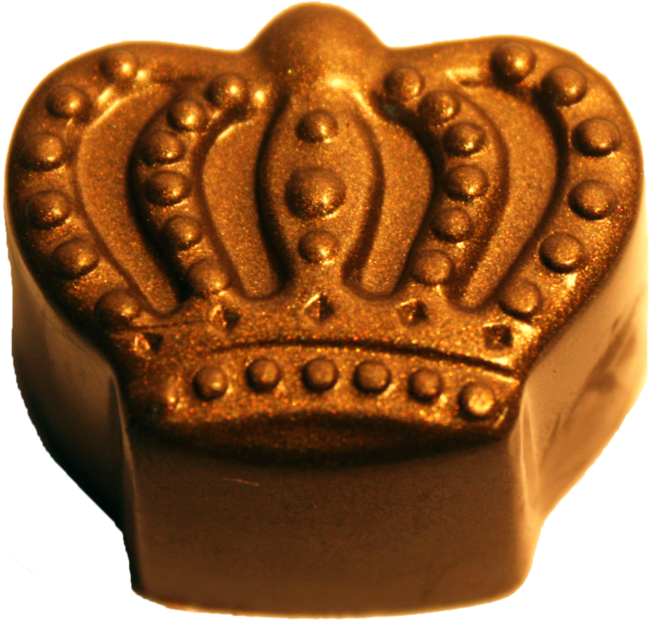 Golden Crown Chocolate Piece PNG Image