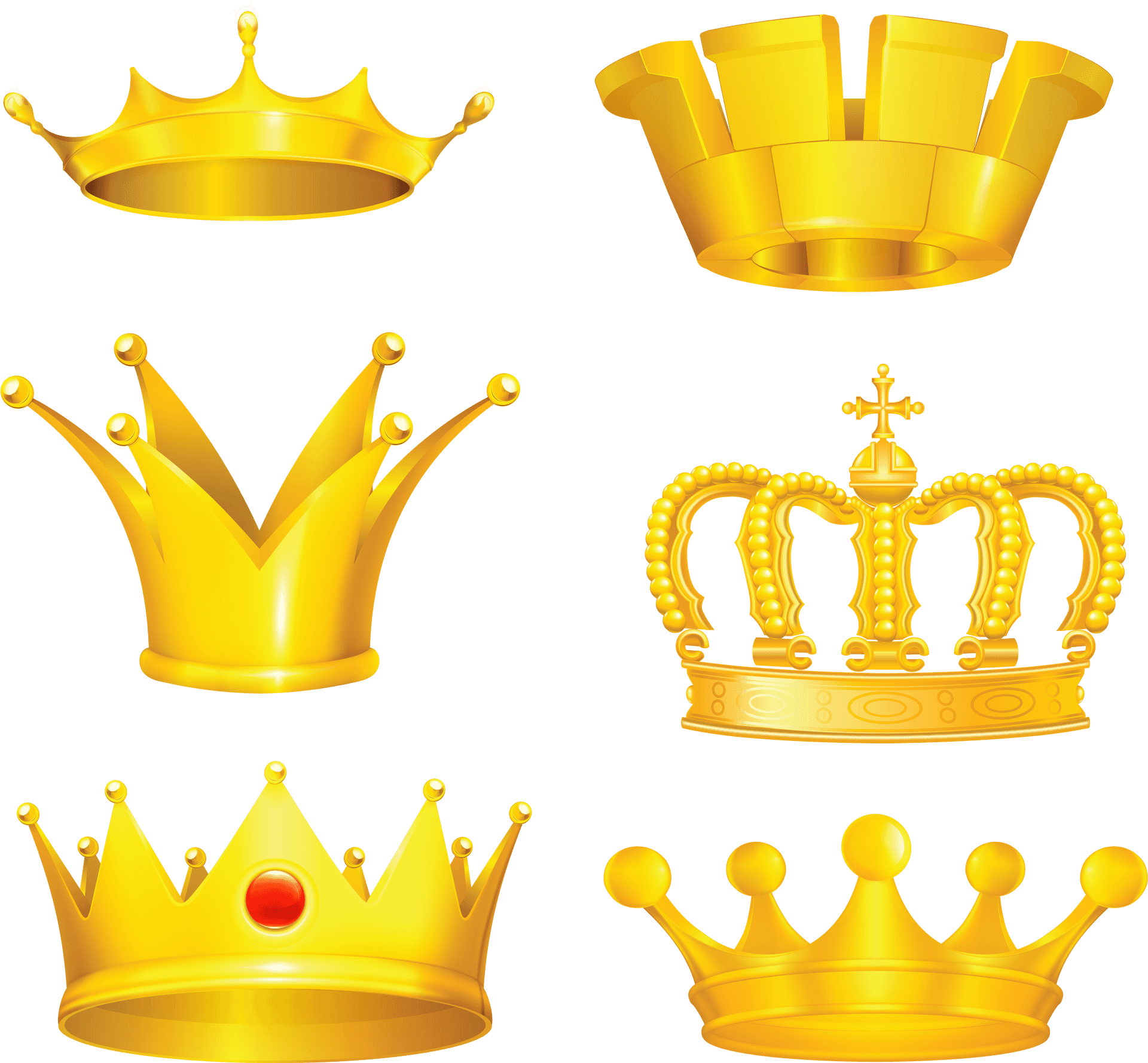 Golden Crown Collection PNG Image