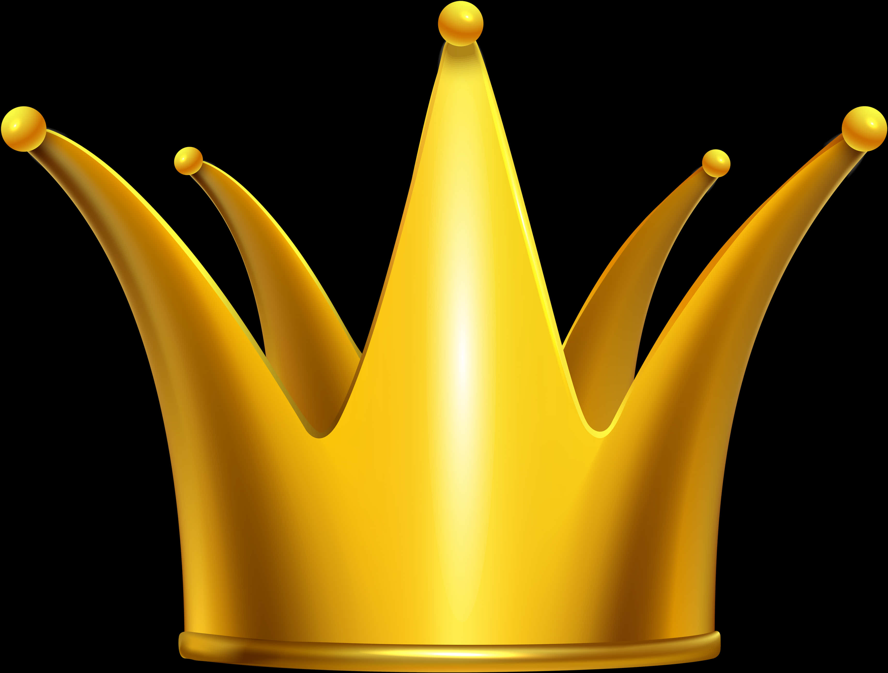 Golden Crown Illustration PNG Image