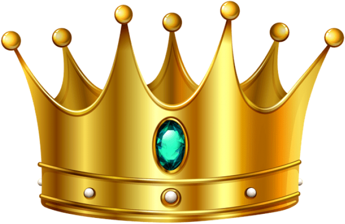 Golden Crownwith Gem Transparent Background PNG Image