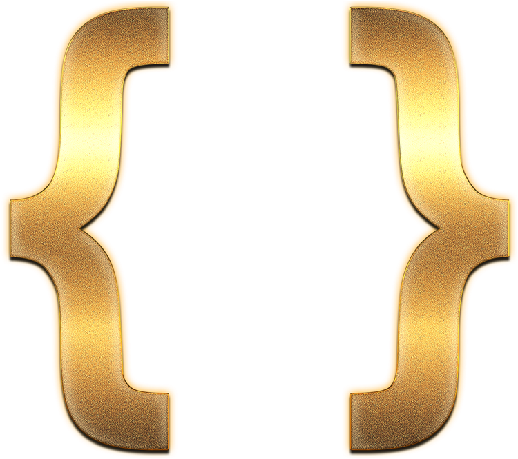 Golden Curly Braces Graphic PNG Image