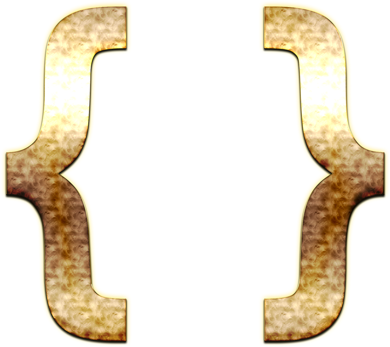 Golden Curly Bracket Graphic PNG Image