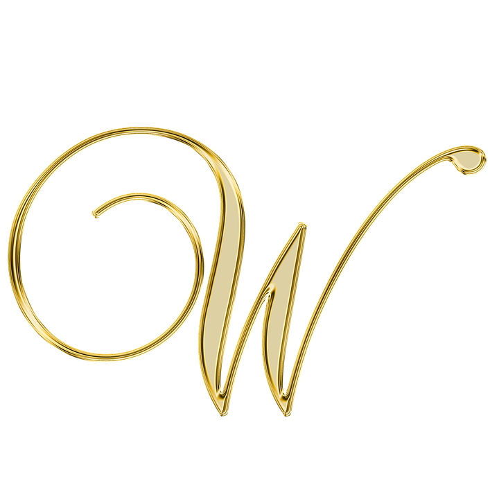 Golden_ Cursive_ Letter_ W PNG Image