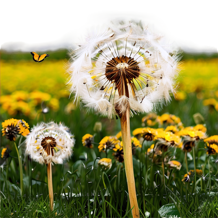 Golden Dandelion Field Png 06292024 PNG Image