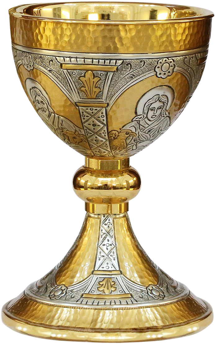 Golden Decorated Communion Chalice PNG Image