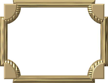 Golden Decorative Frame PNG Image