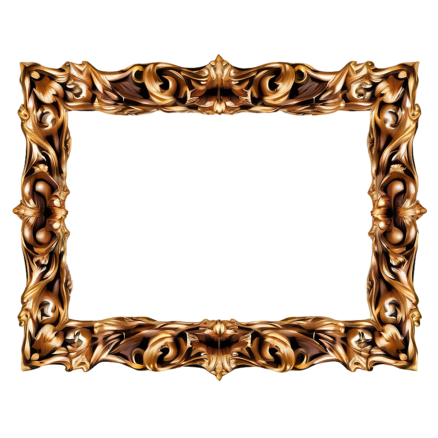 Golden Decorative Frame Png Lvr5 PNG Image