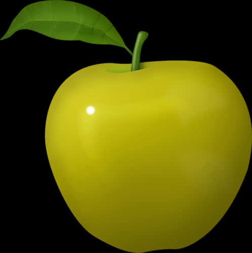 Golden Delicious Apple Illustration PNG Image