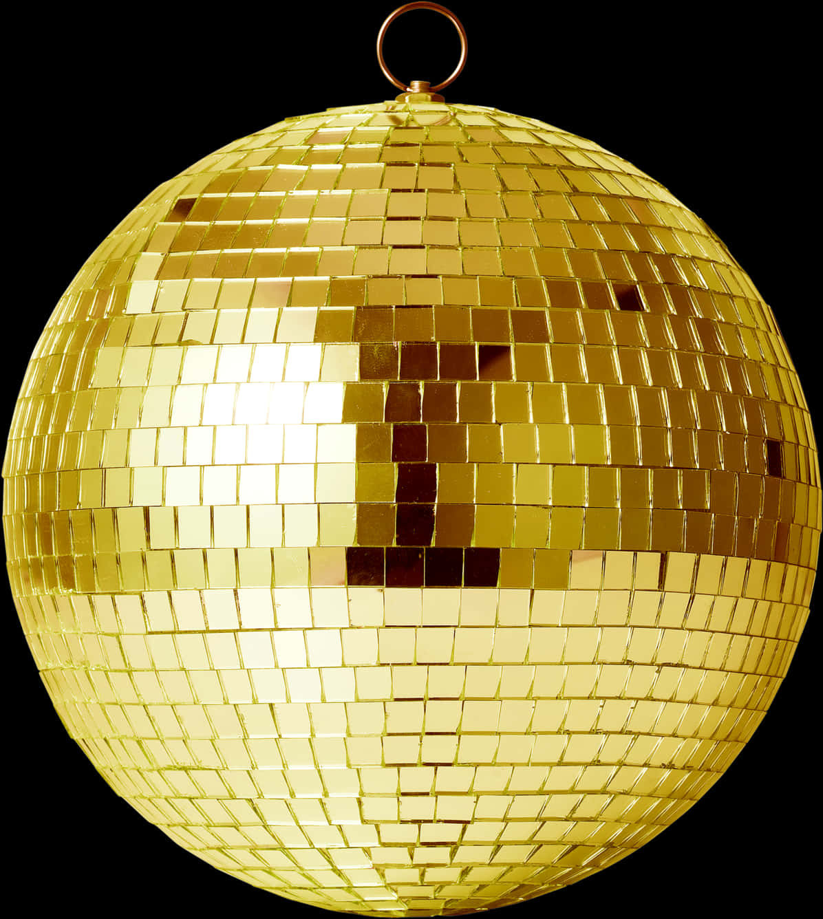 Golden Disco Ball Isolated PNG Image