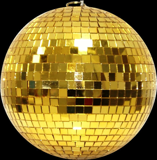 Golden Disco Ball Sparkle PNG Image