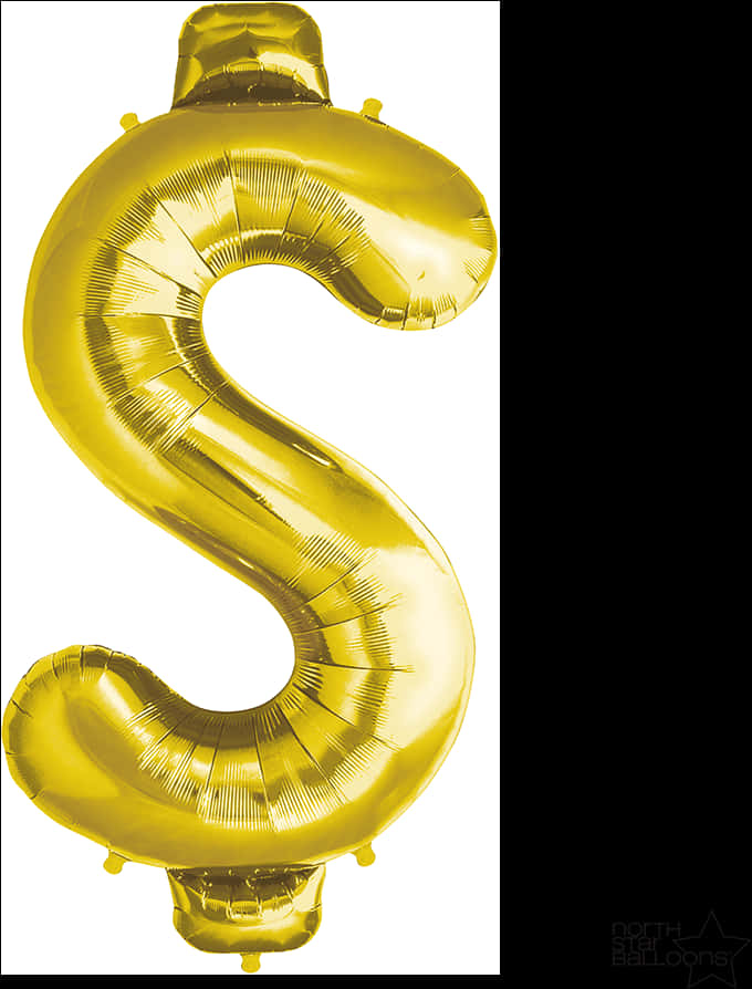 Golden Dollar Sign Balloon PNG Image