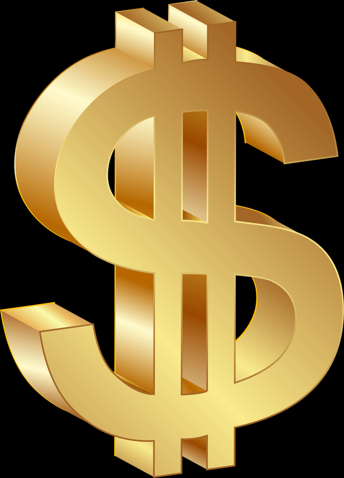 Golden Dollar Sign3 D Illustration PNG Image