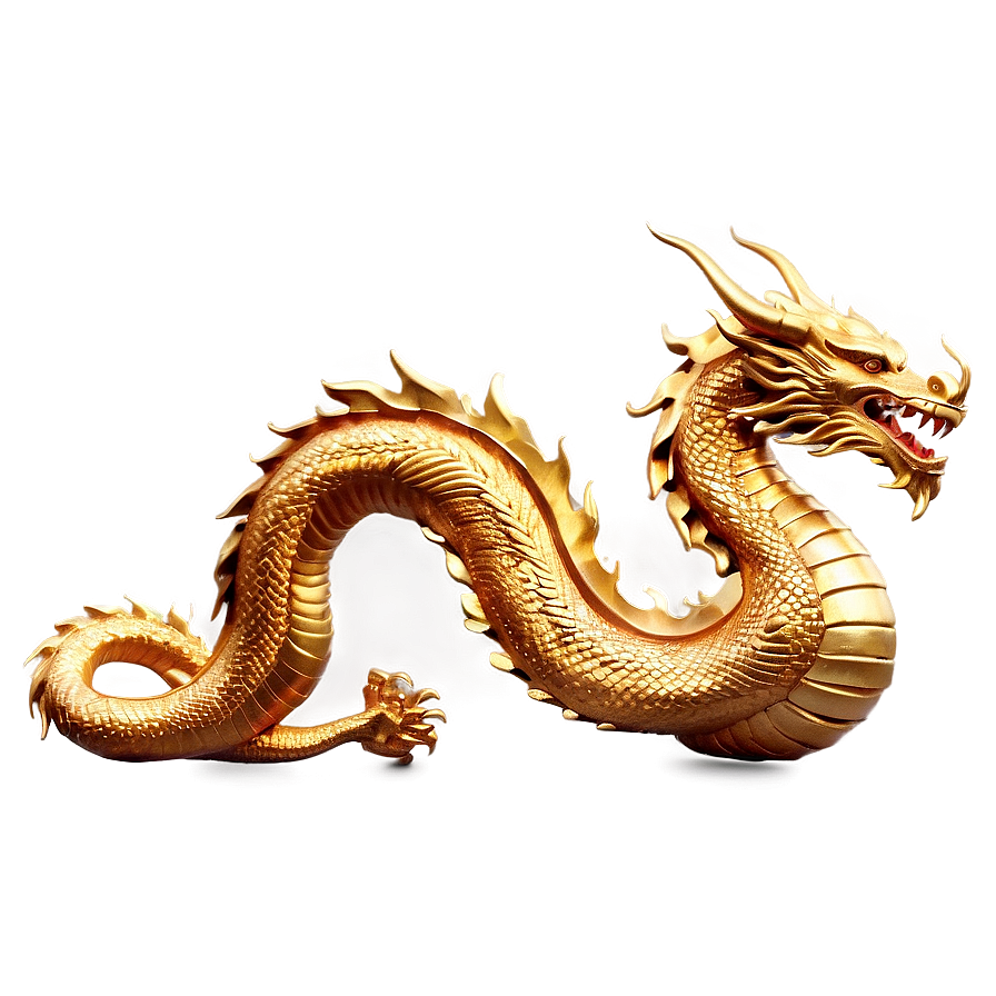 Golden Dragon Statue Png Bcu57 PNG Image