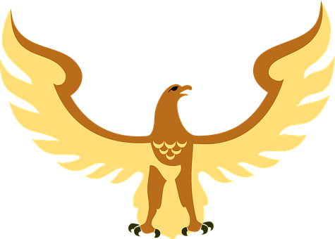 Golden Eagle Silhouette PNG Image