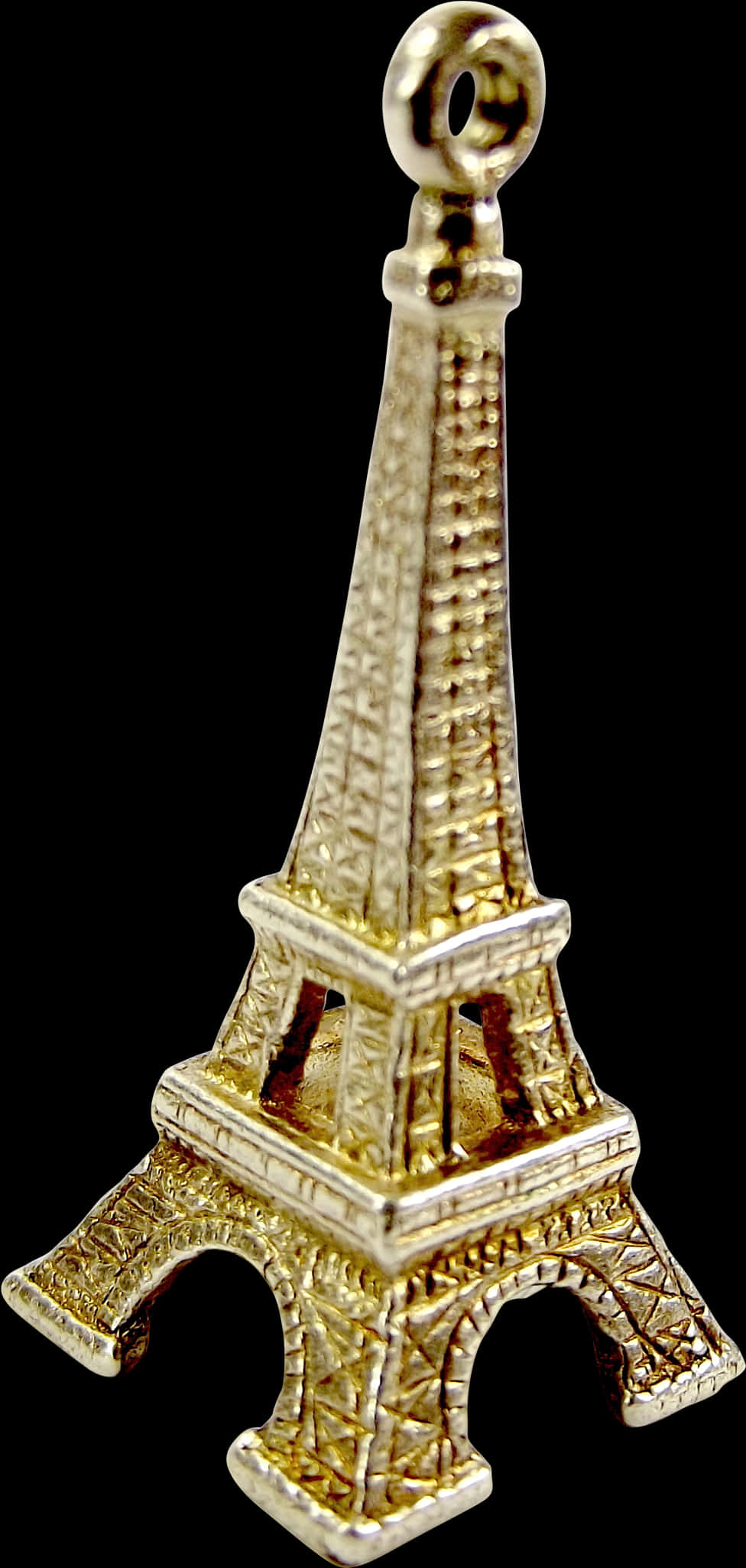 Golden Eiffel Tower Figurine PNG Image