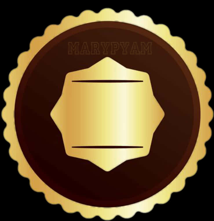 Golden Emblem Design PNG Image