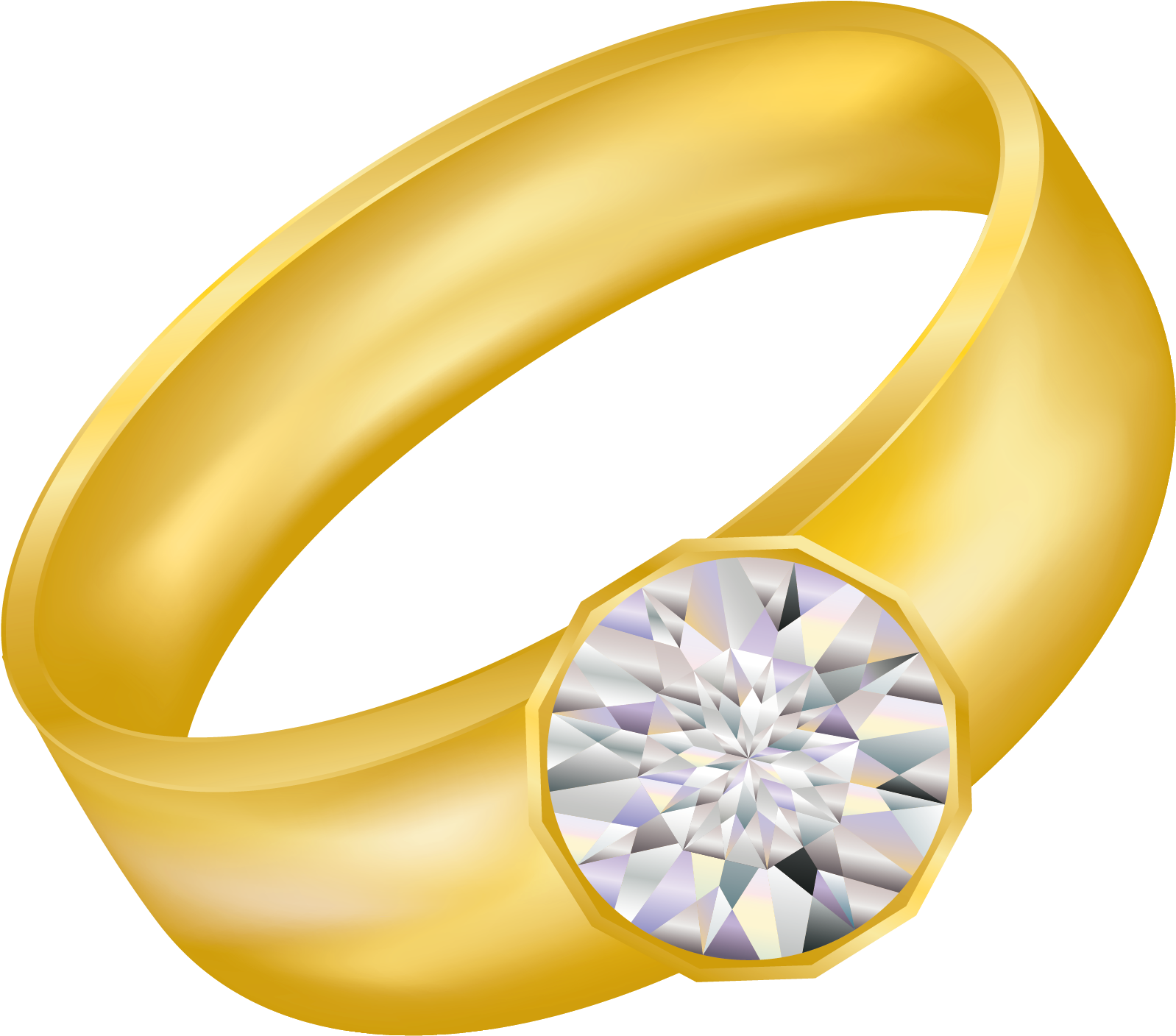 Golden Engagement Ring Clipart.png PNG Image