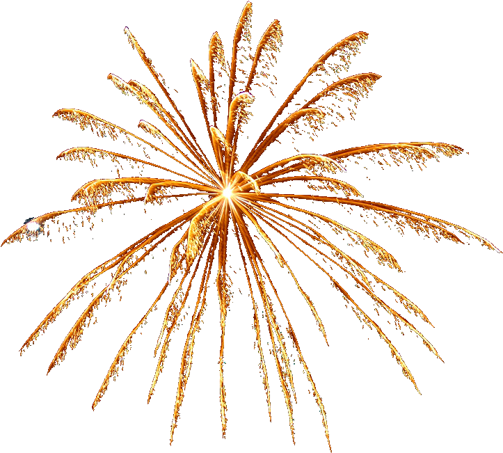 Golden Firework Explosion PNG Image