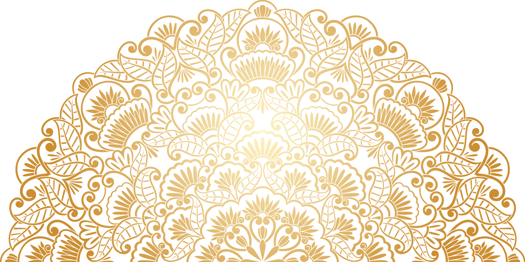 Golden Floral Mandala Design PNG Image