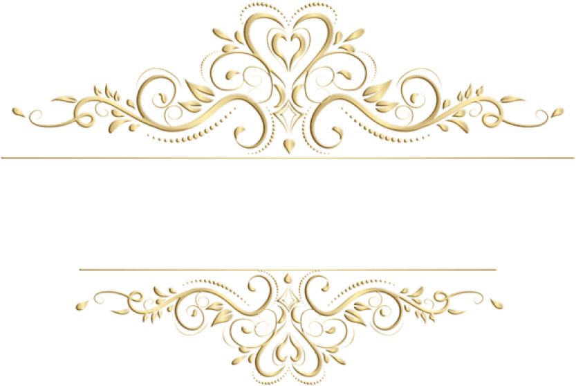 Golden Floral Ornament Design PNG Image