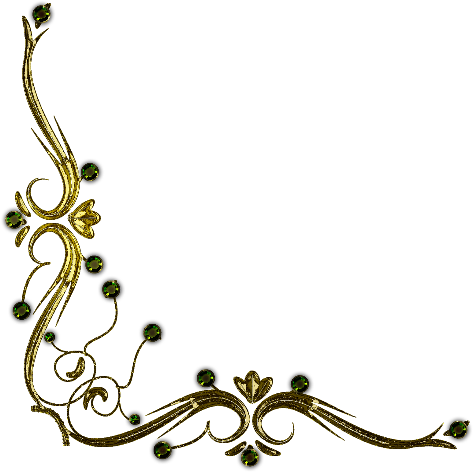 Golden Flourish Corner Design PNG Image