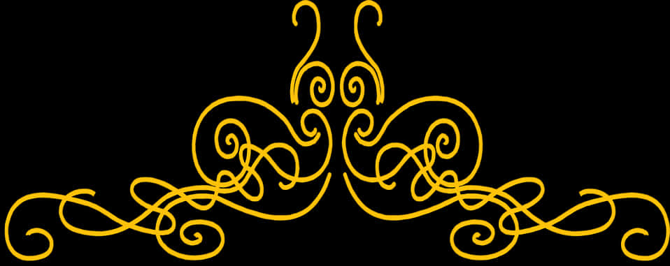 Golden Flourish Design Element PNG Image