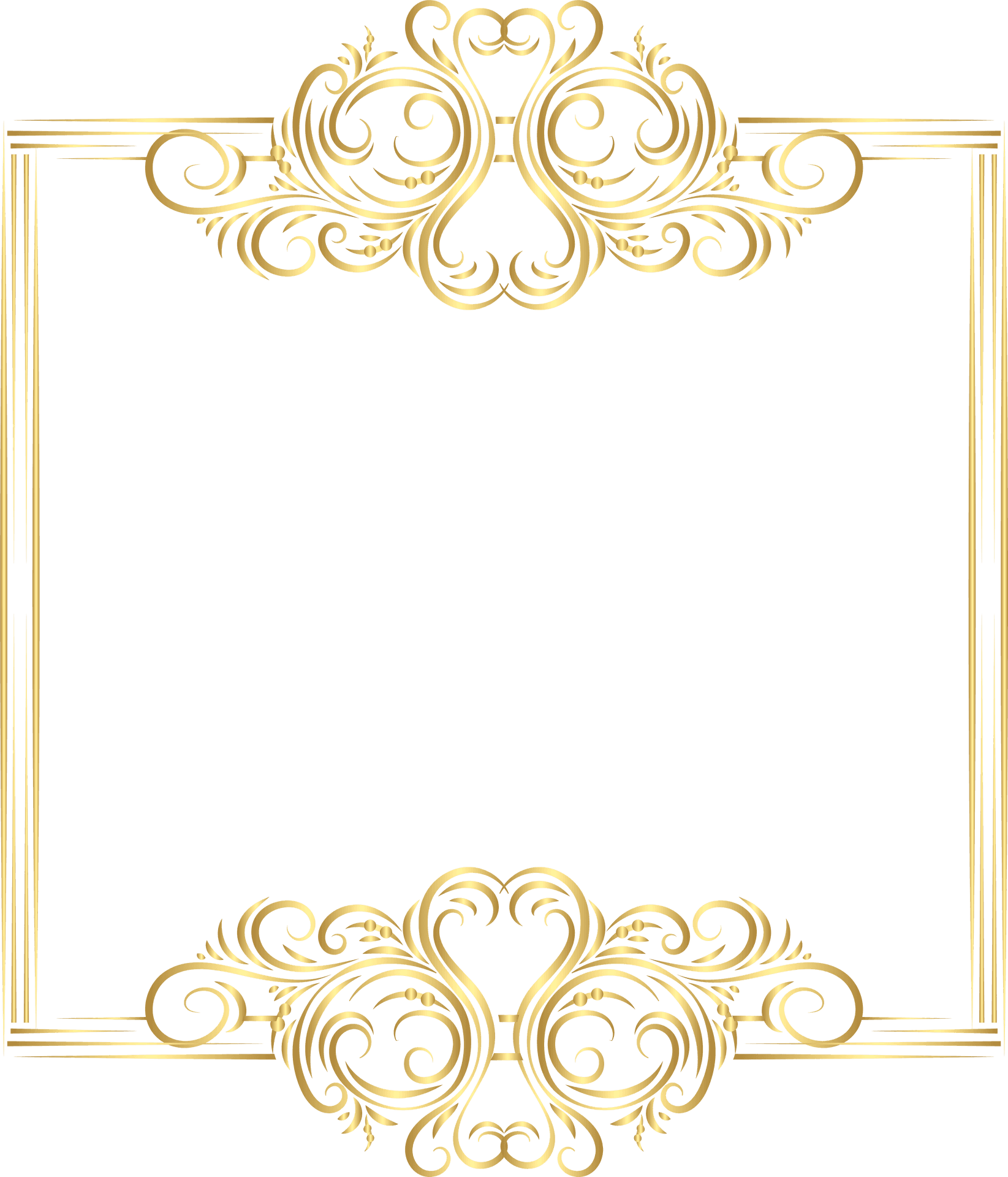 Golden Flourish Frame Clipart PNG Image