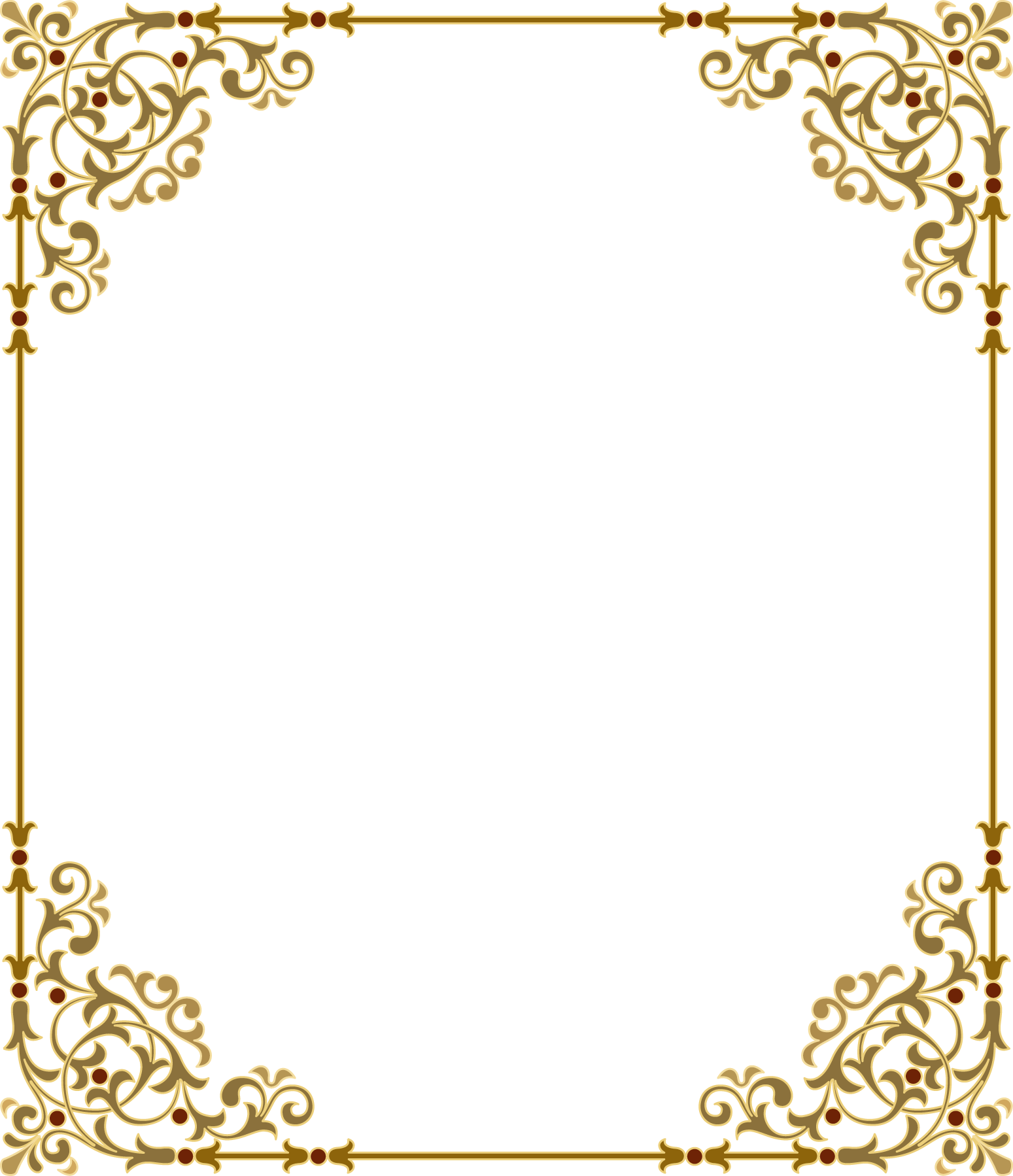 Golden Flourish Frame Design PNG Image