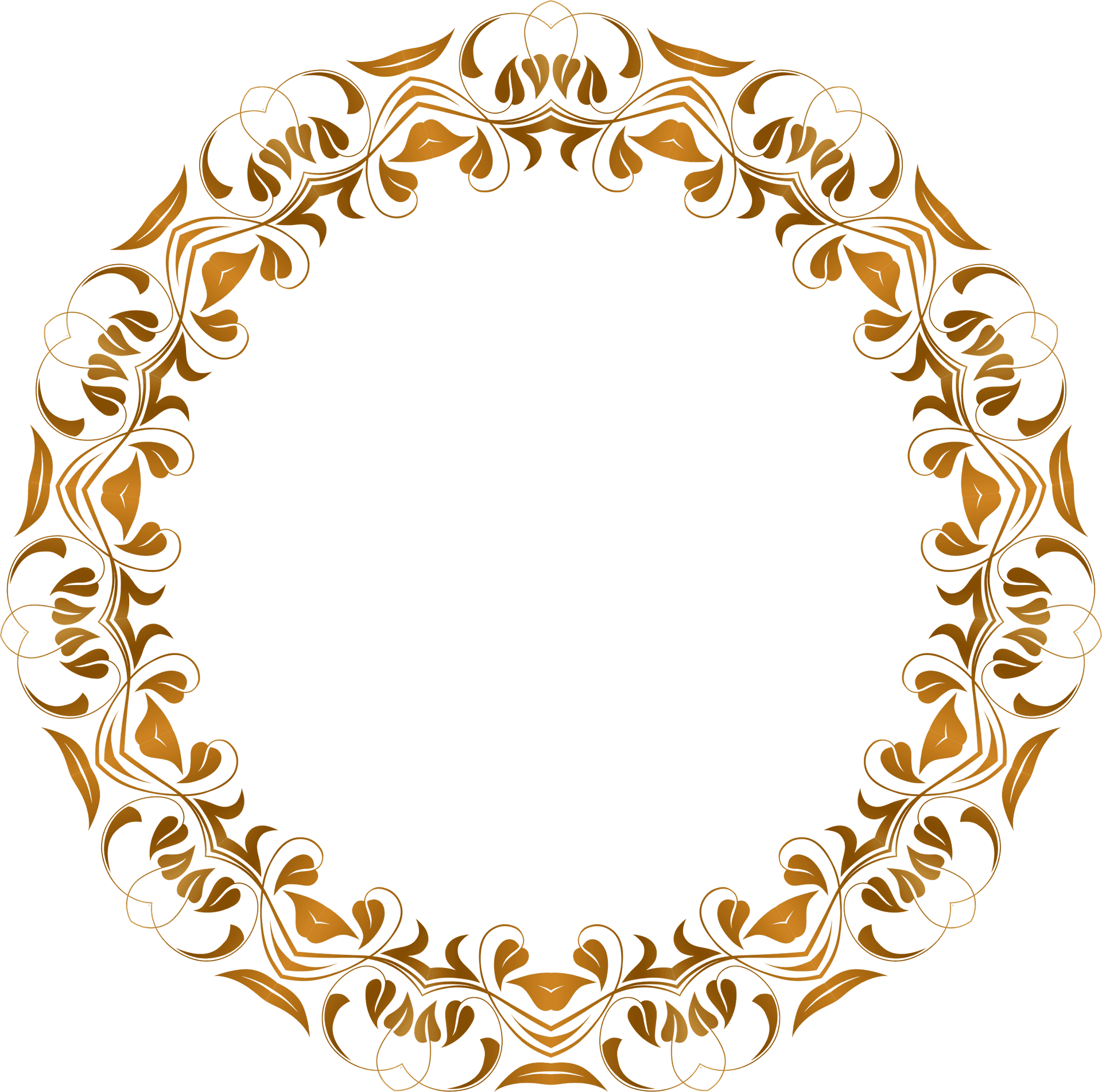 Golden Flourish Frameon Blue Background PNG Image