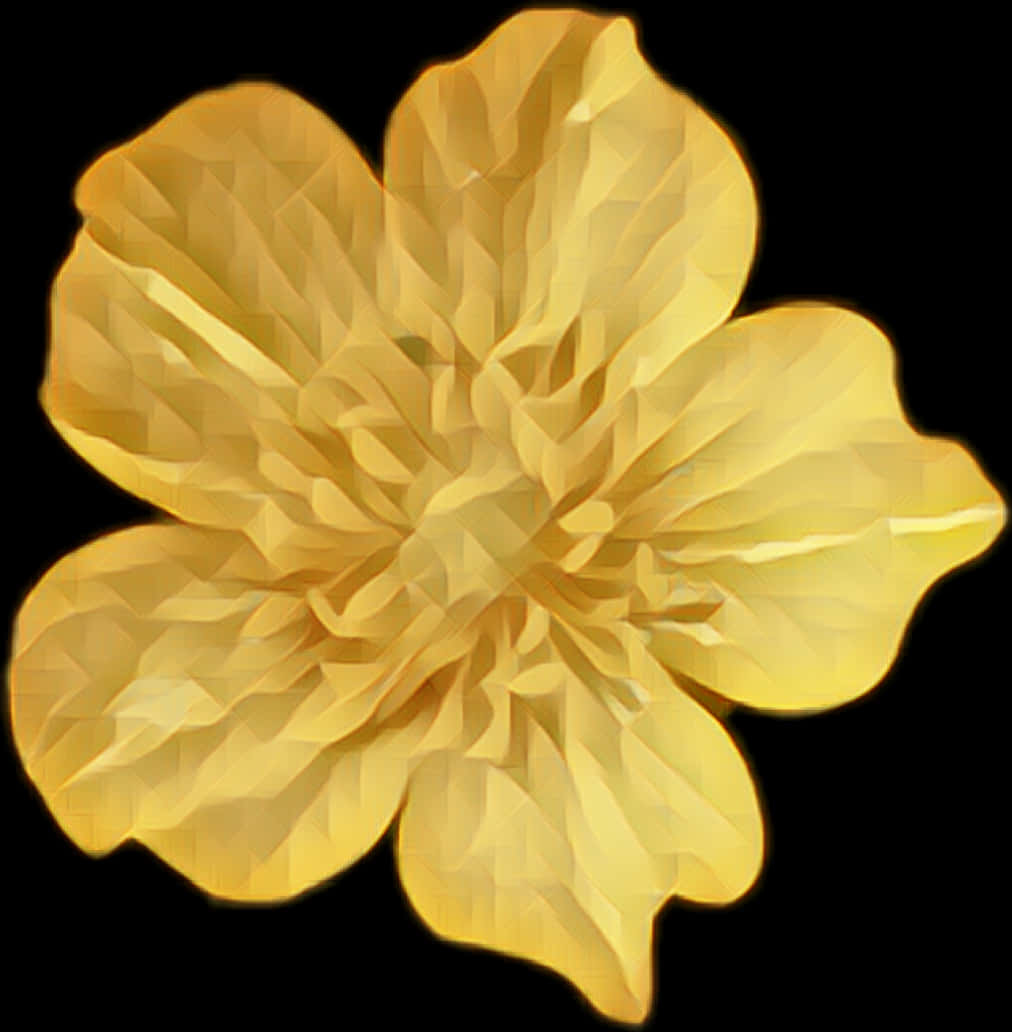 Golden Flower Artwork PNG Image