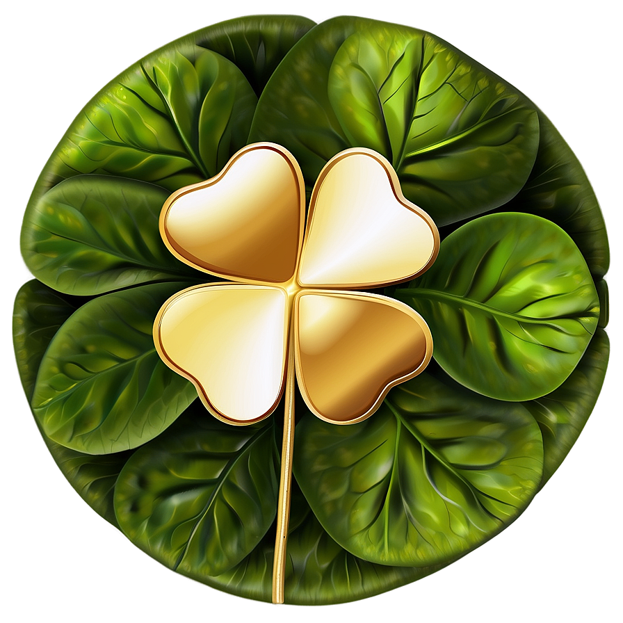 Golden Four Leaf Clover Png 05252024 PNG Image