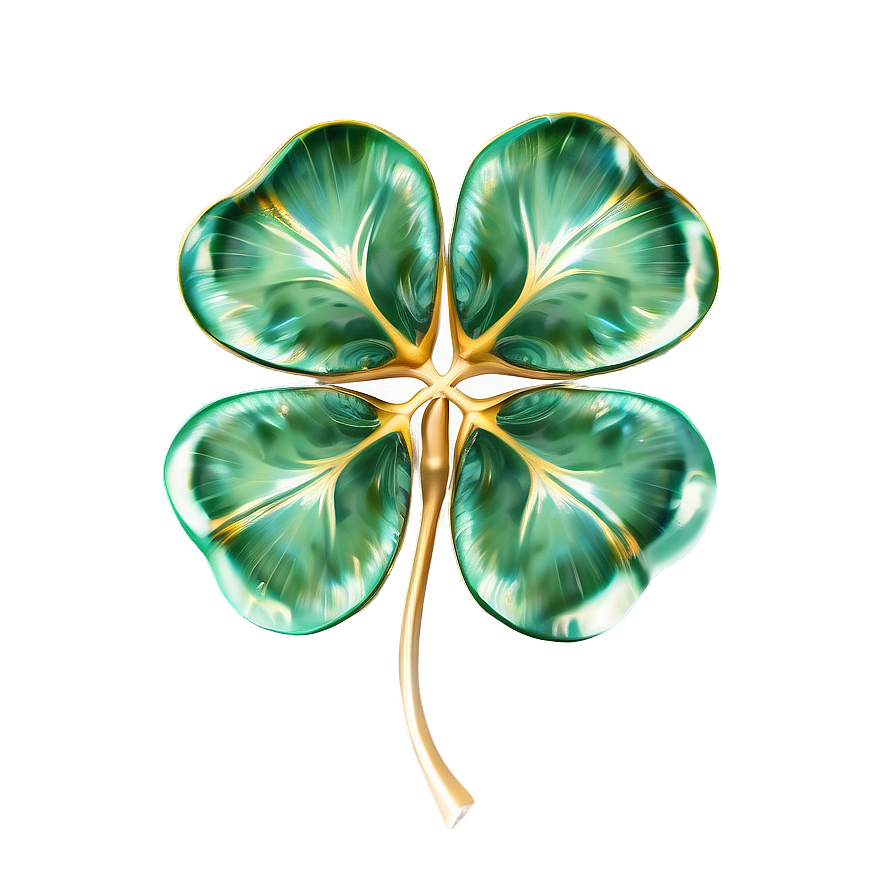 Golden Four Leaf Clover Png Mrx PNG Image