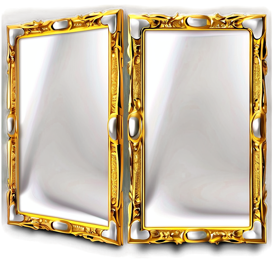 Golden Frame With Glass Png 1 PNG Image