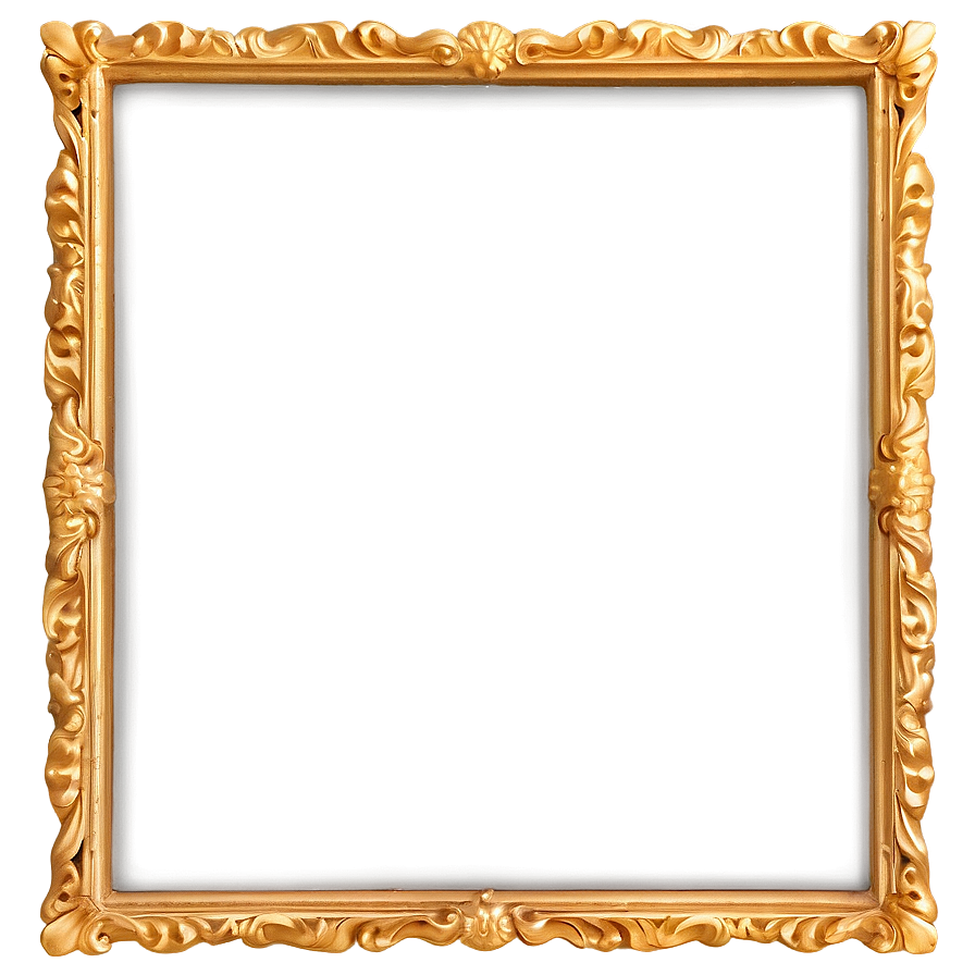 Golden Frame With Glass Png Stj PNG Image