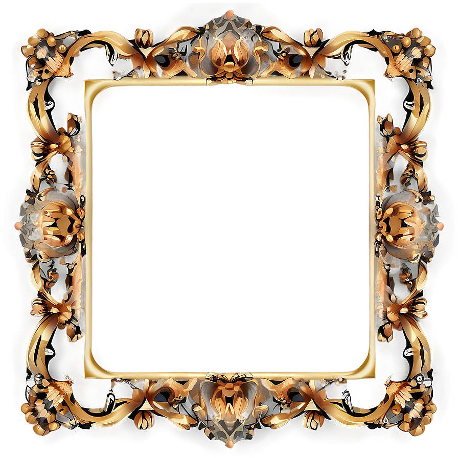 Golden Frame With Lace Png 92 PNG Image