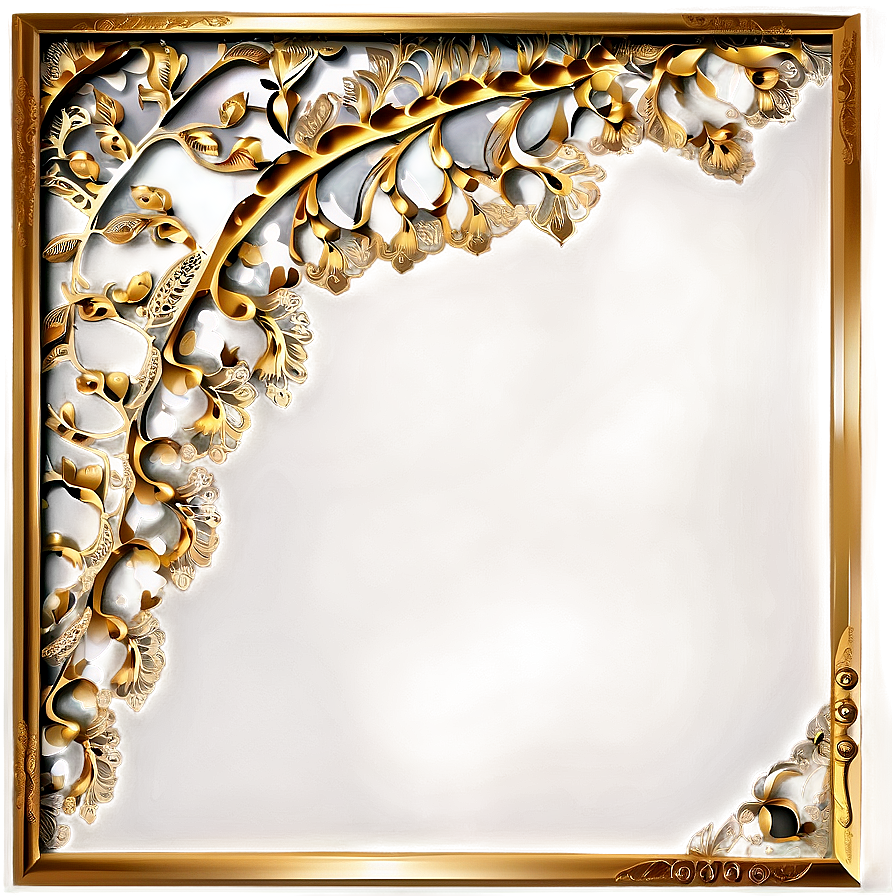 Golden Frame With Lace Png Ouo PNG Image