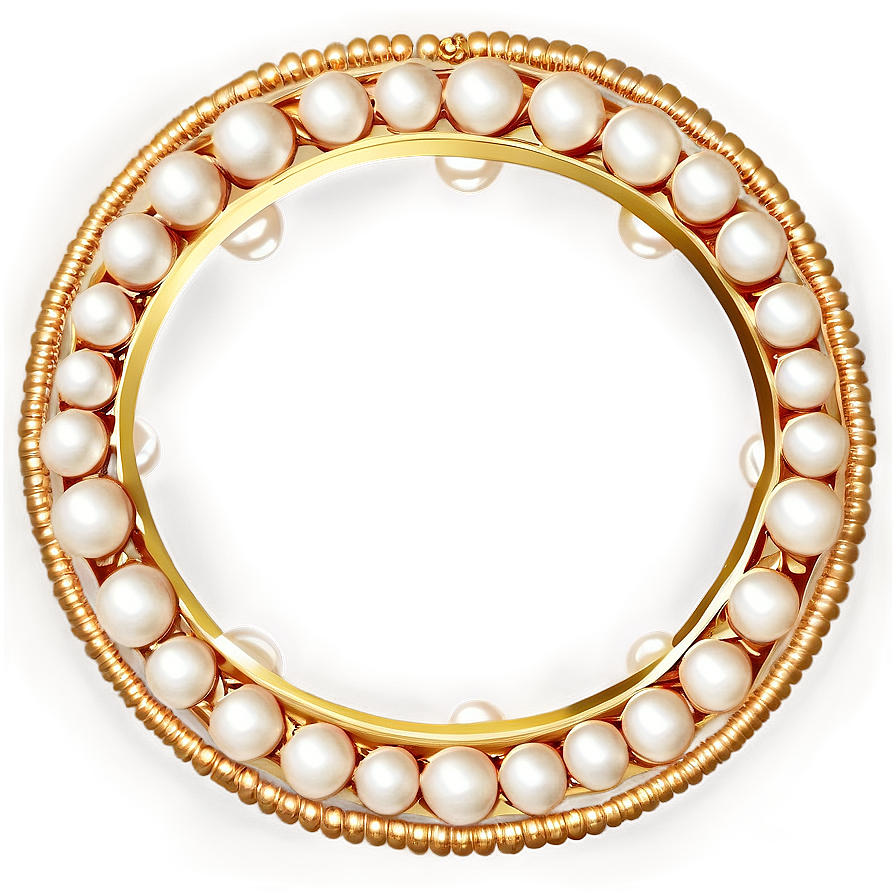 Golden Frame With Pearls Png Bvg PNG Image