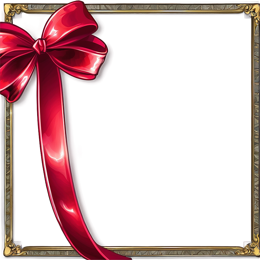 Golden Frame With Ribbon Png Dbx PNG Image