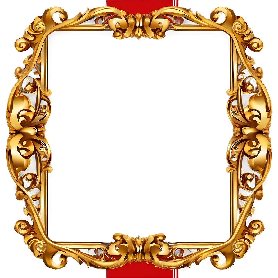 Golden Frame With Scroll Png 27 PNG Image