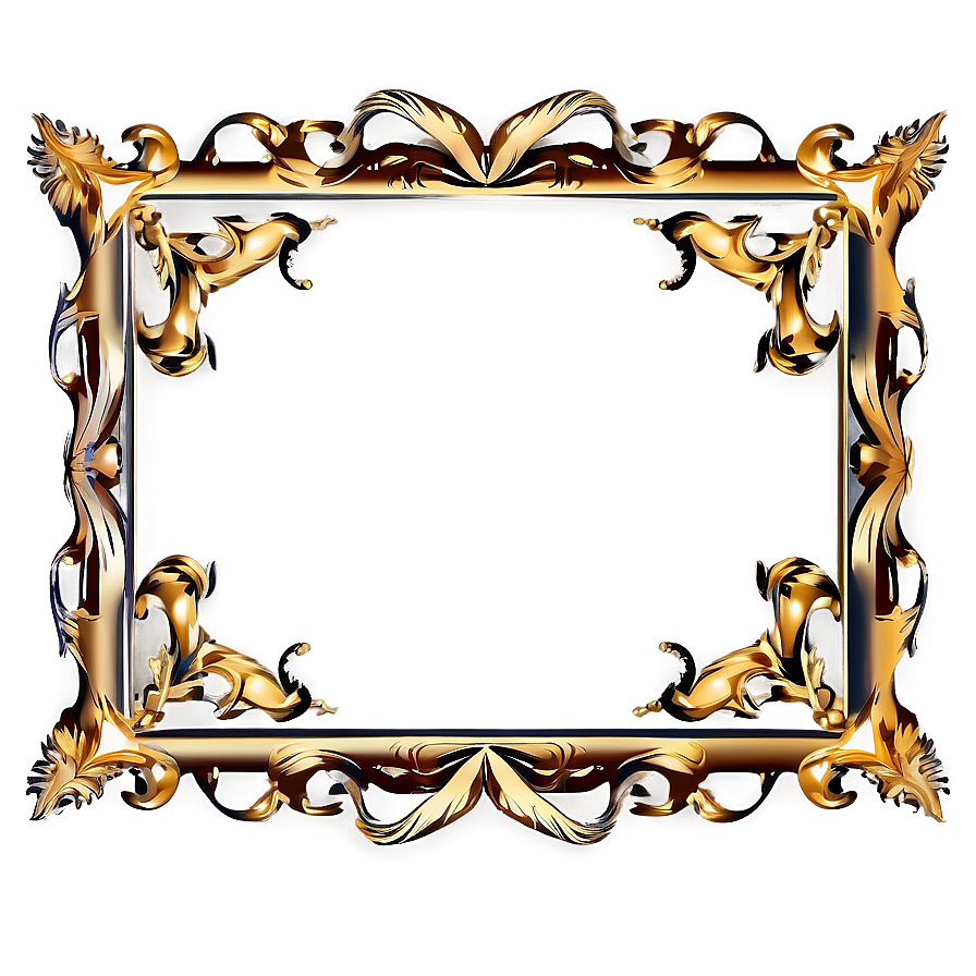 Golden Frame With Scroll Png 61 PNG Image