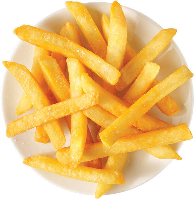 Golden French Fries Top View.png PNG Image