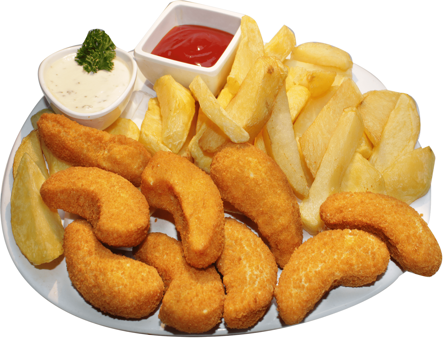 Golden Fried Fish Fillet With Chips PNG Image