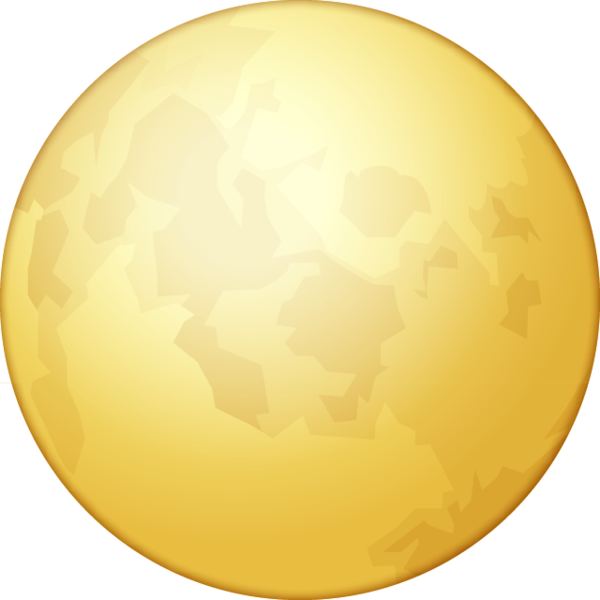 Golden Full Moon Illustration PNG Image