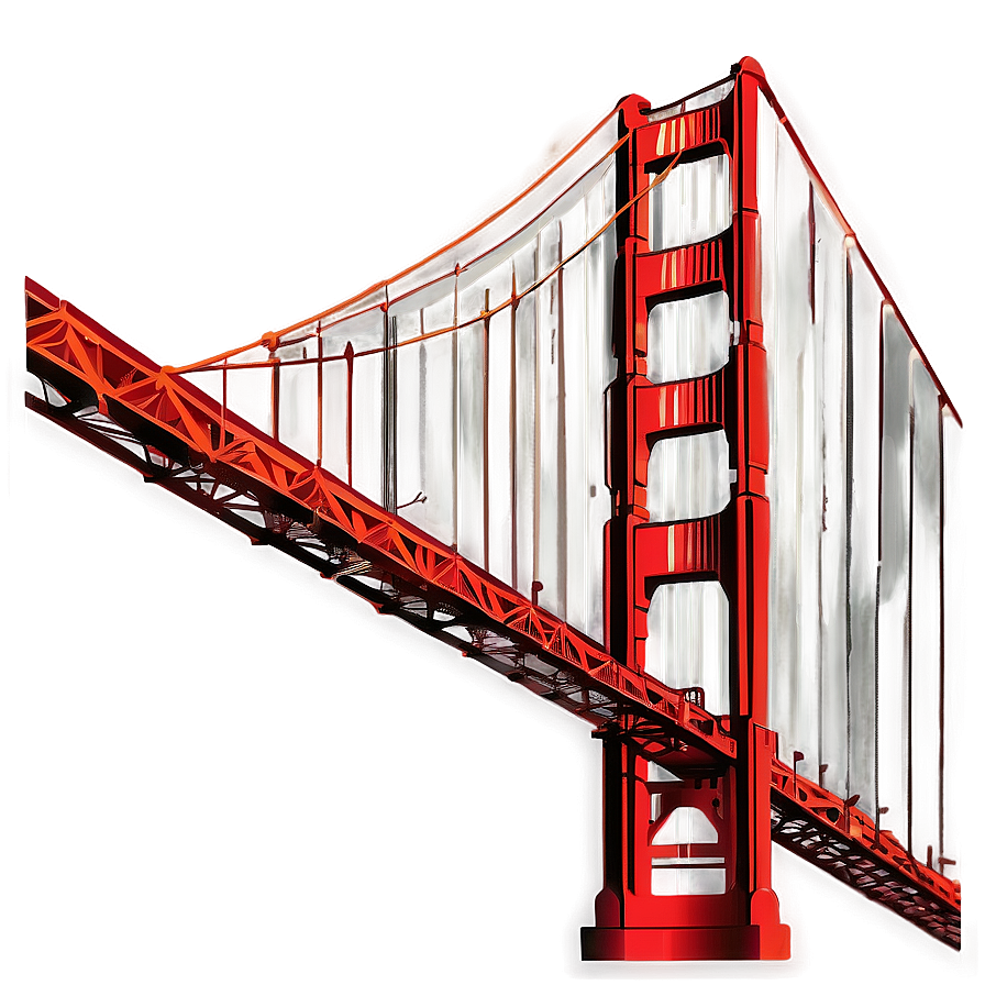 Golden Gate Bridge Artistic Illustration Png 06122024 PNG Image