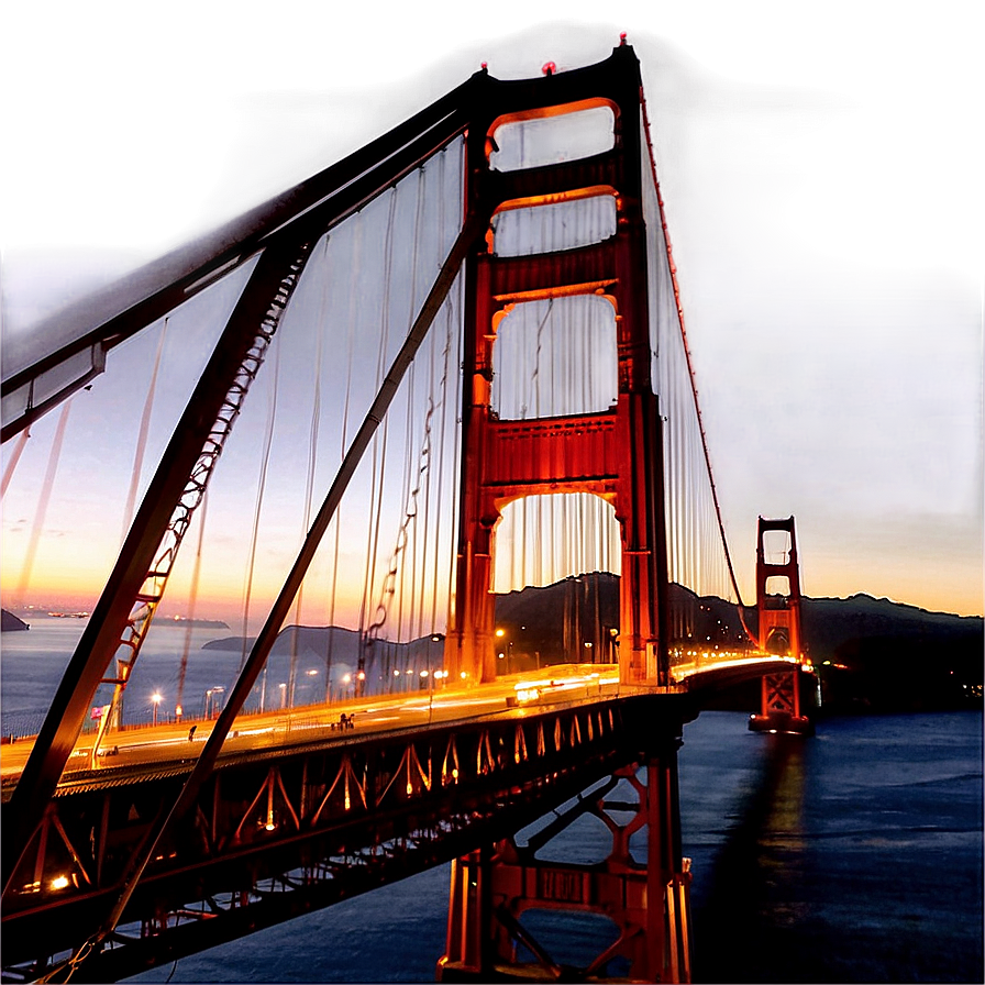 Golden Gate Bridge During Golden Hour Png Wbx PNG Image